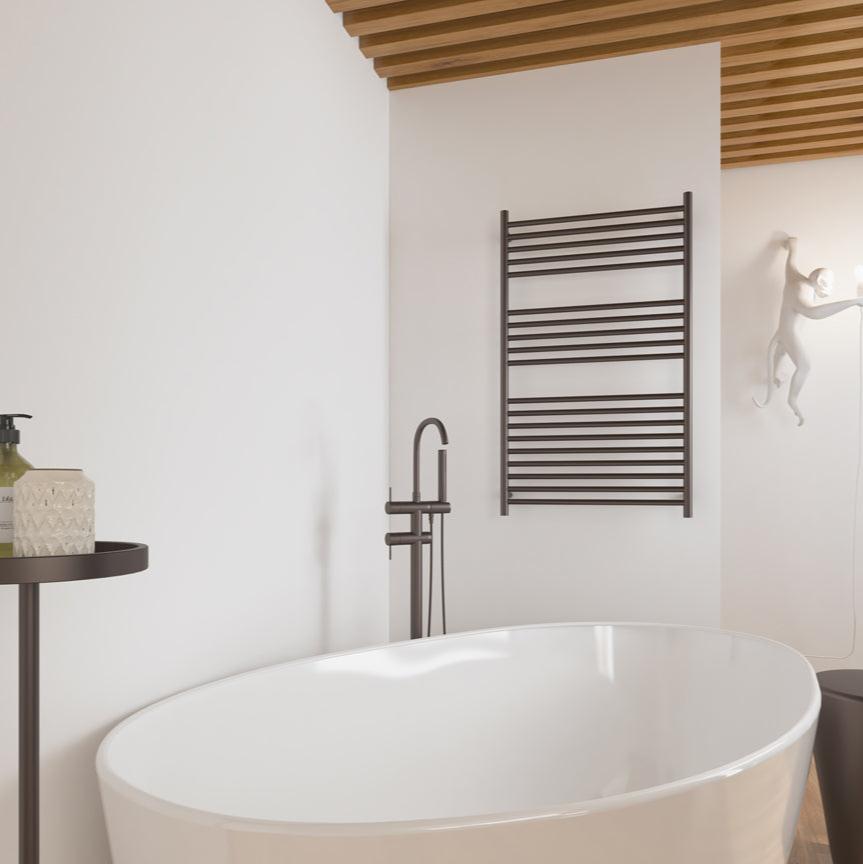 Linsol Allegra 19 Bar Wide Heated Towel Rail Gun Metal