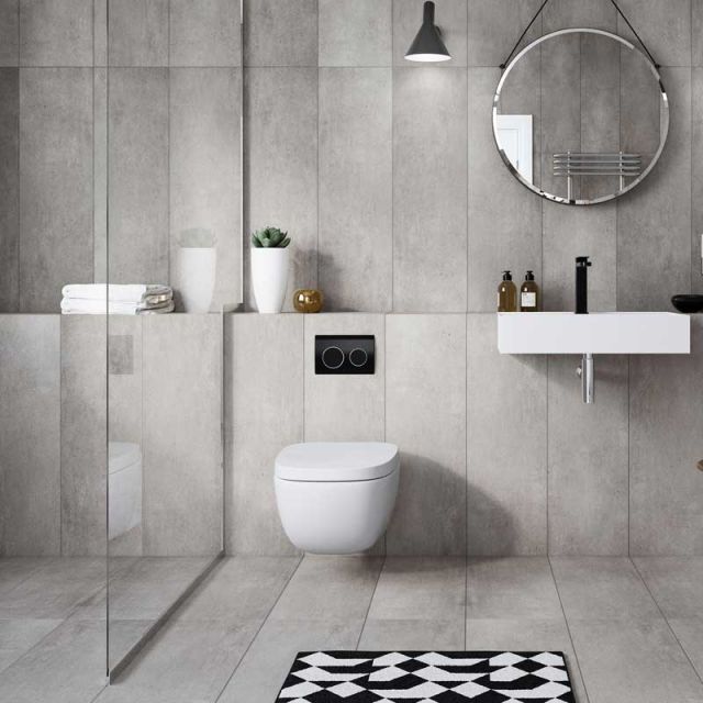 Geberit Sigma 20 Round Dual Flush Buttons Black With Chrome Trim