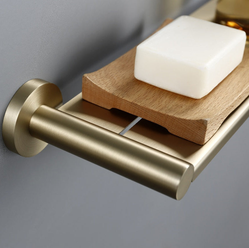 Linsol Lux Shower Shelf Brushed Brass 400mm