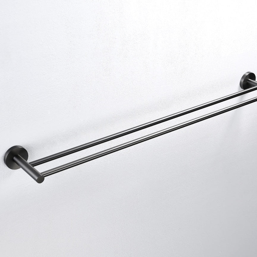 Linsol Lux S2 Double Towel Rail Gun Metal 800mm