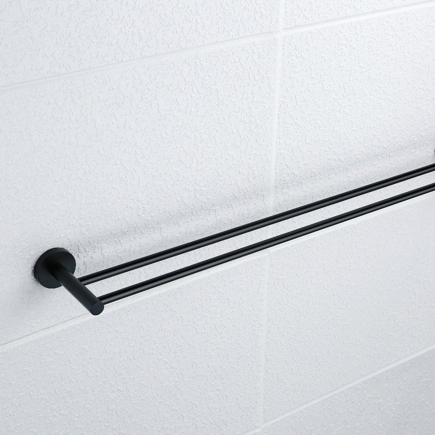 Linsol Lux S2 Double Towel Rail Matte Black 800mm