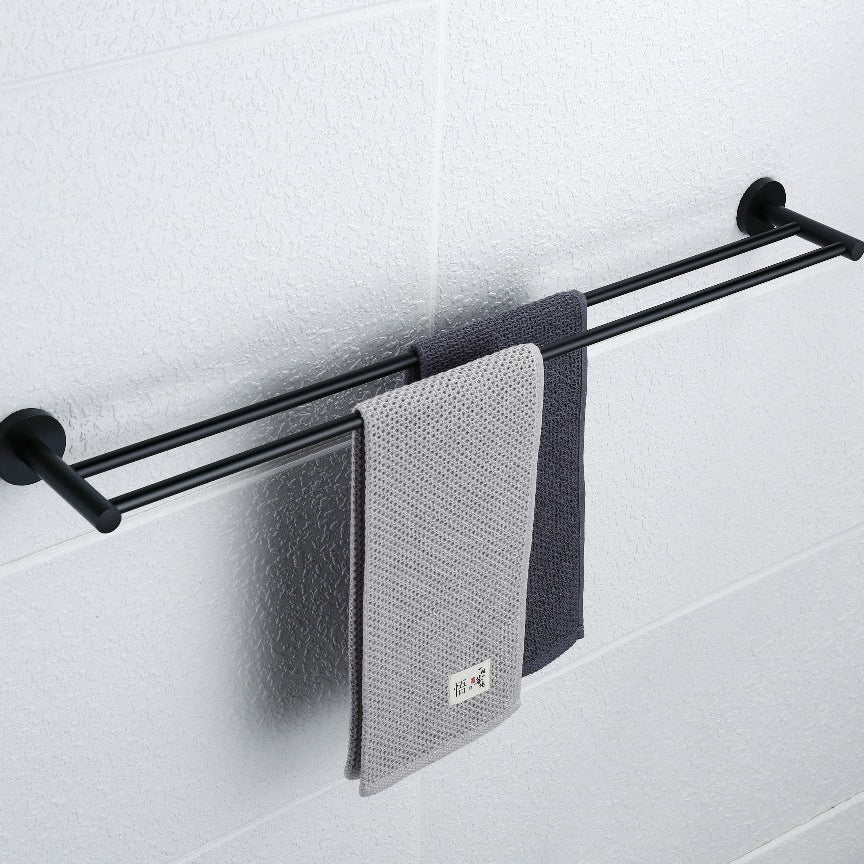 Linsol Lux S2 Double Towel Rail Matte Black 800mm
