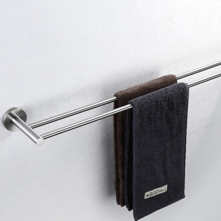 brushed Nickel double towel rail