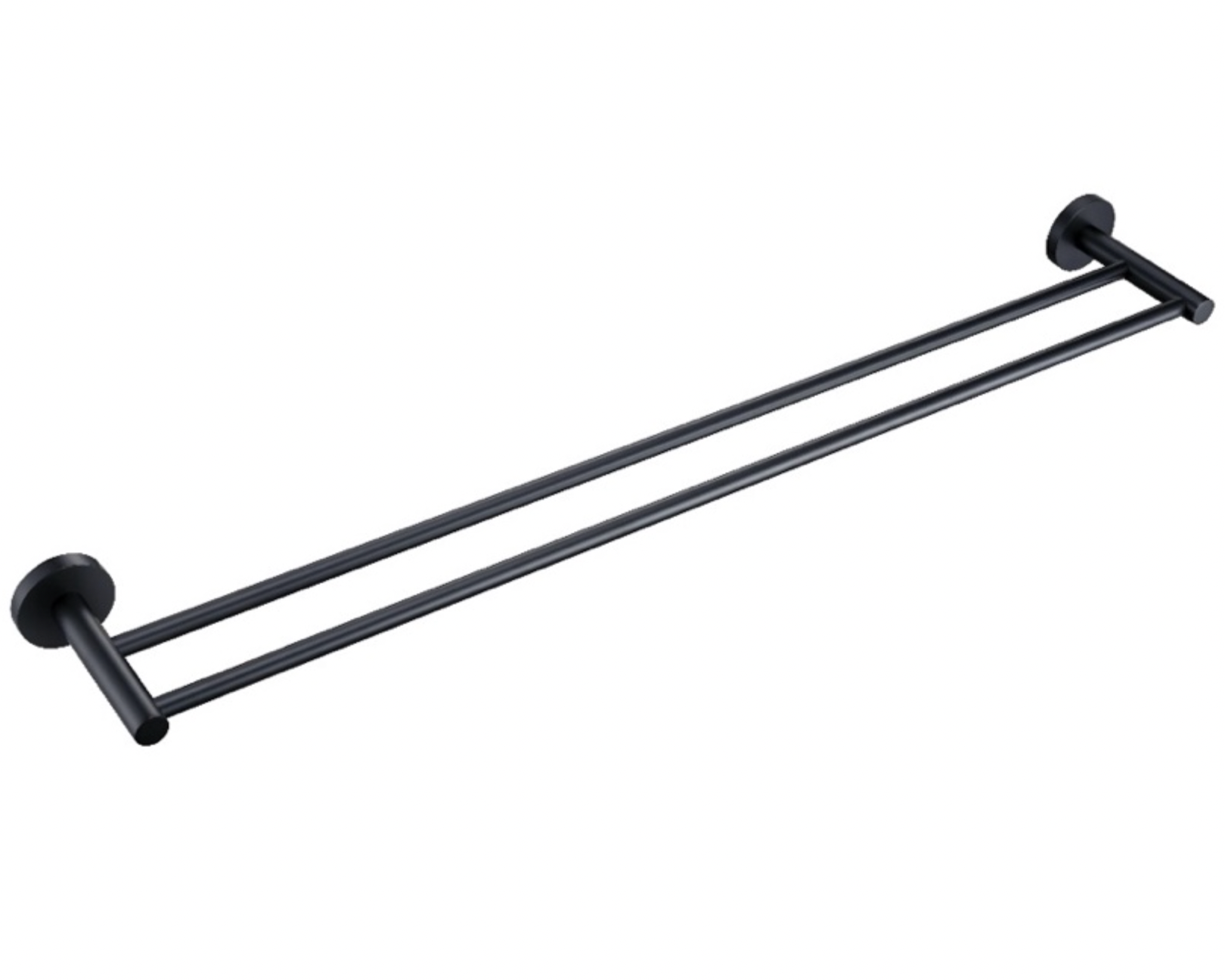 Matte black double towel rail