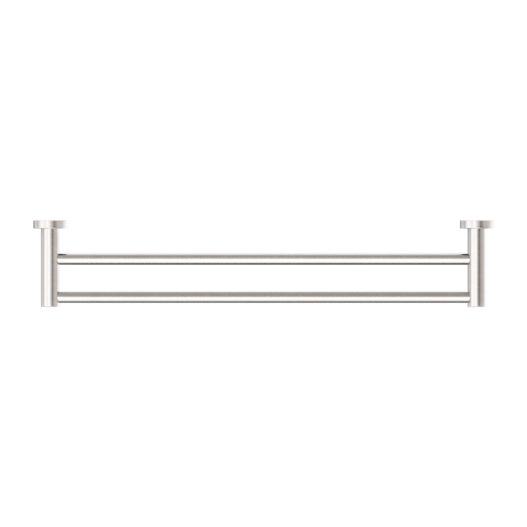 Nero Mecca Double Towel Rail 600mm Brushed Nickel