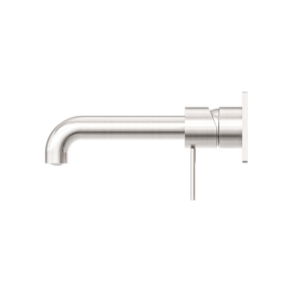 Nero Mecca Wall Basin/Bath Mixer Set With Back Plate Brushed Nickel