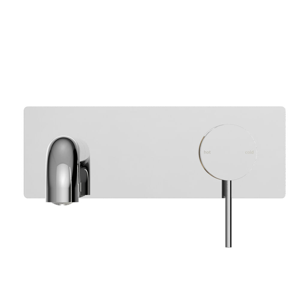 Nero Mecca Wall Basin/Bath Mixer Set With Back Plate Chrome