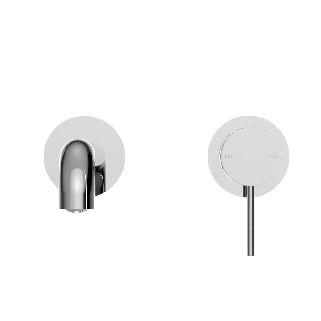 Nero Mecca Wall Basin/Bath Mixer Set Chrome