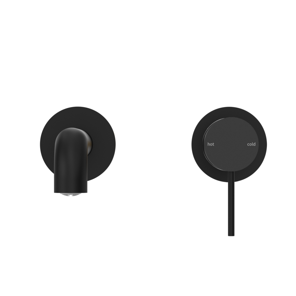 Nero Mecca Wall Basin/Bath Mixer Set Matte Black