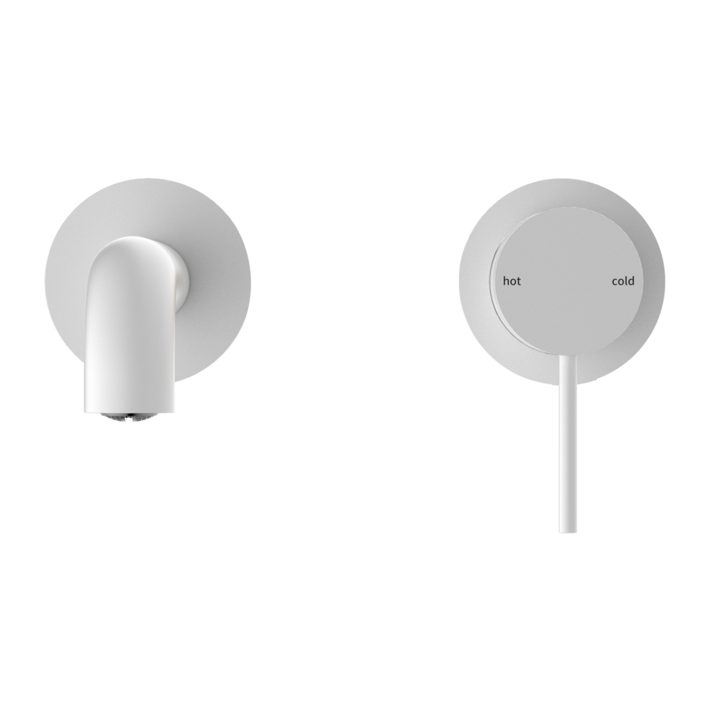 Nero Mecca Wall Basin/Bath Mixer Mixer Set Matte White