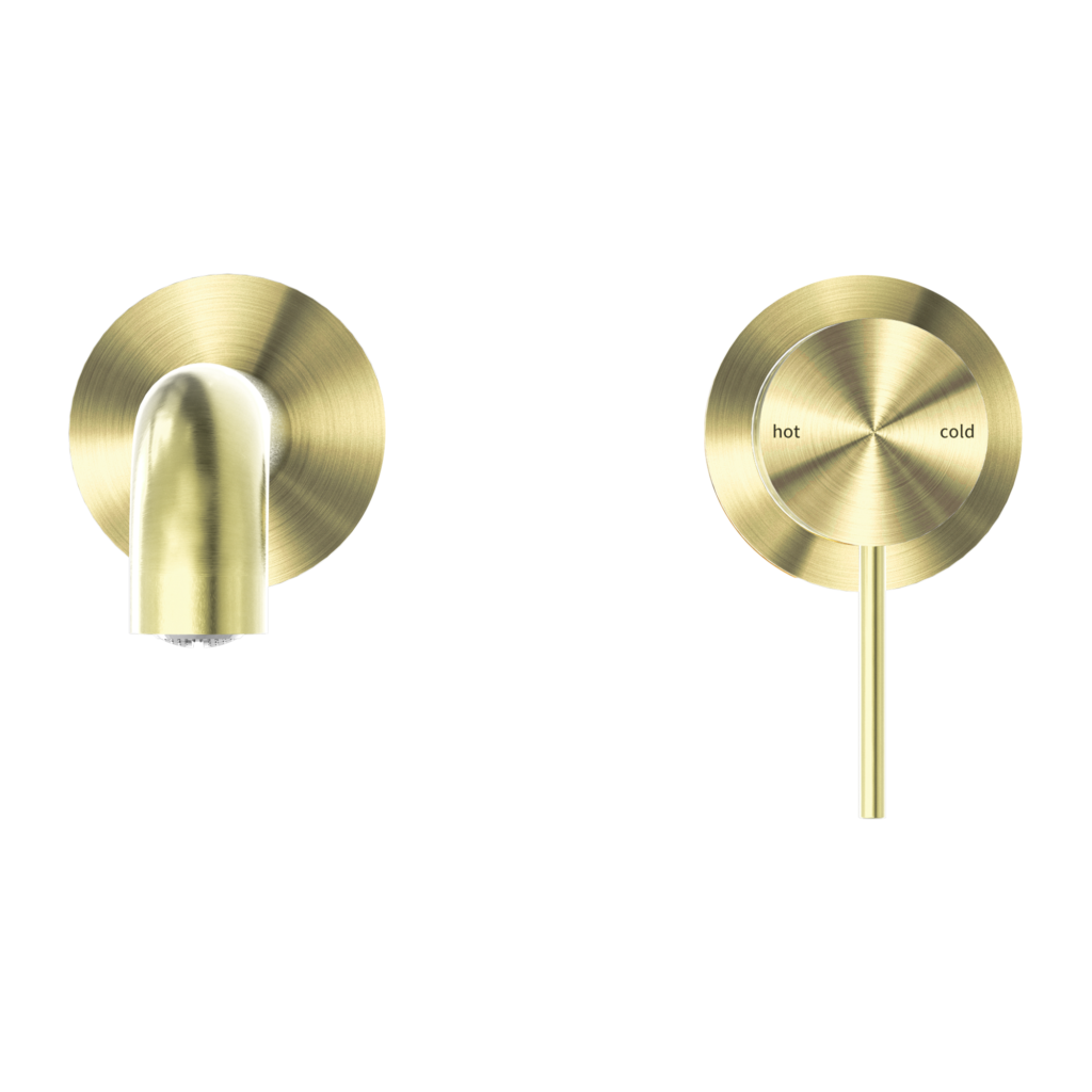 Nero Mecca Wall Basin/Bath Mixer Set Brushed Gold