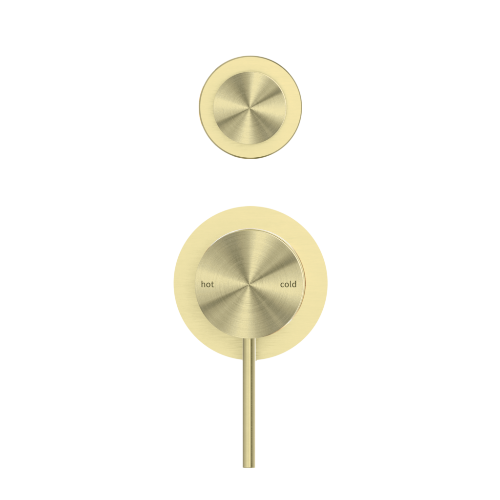 Nero Mecca Shower Mixer With Detached Diverter Button Brushed Gold