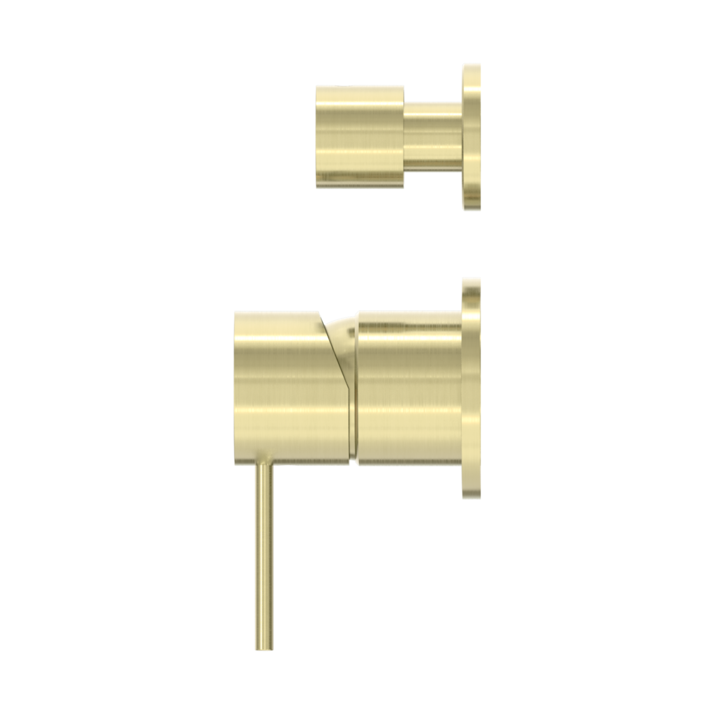 Nero Mecca Shower Mixer With Detached Diverter Button Brushed Gold