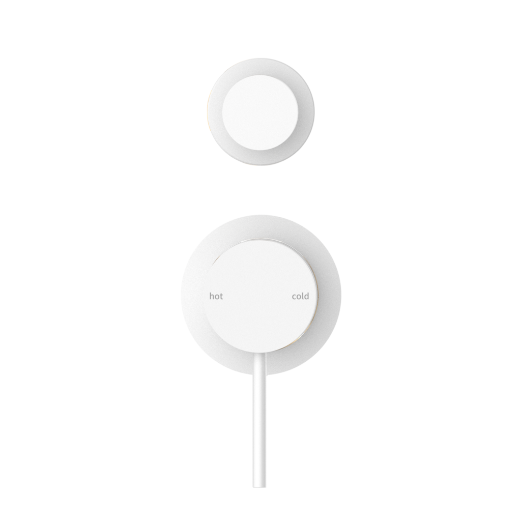 Nero Mecca Shower Mixer With Detached Diverter Button Matte White