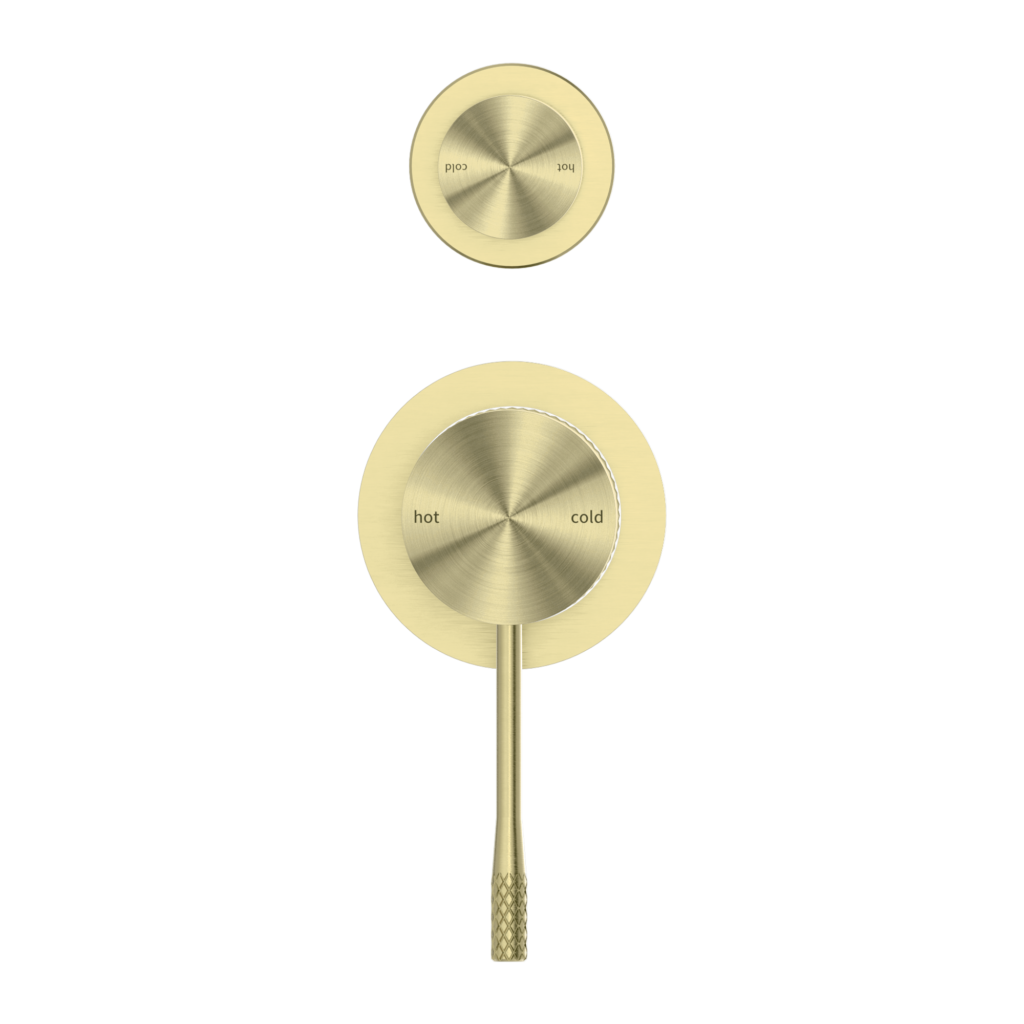 Nero Opal Shower Mixer With Detached Diverter Button Brushed Gold