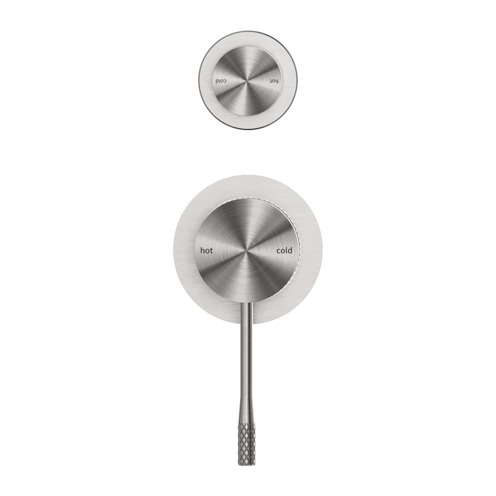 Nero Opal Shower Mixer With Detached Diverter Button Brushed Nickel