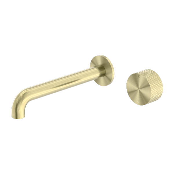 Nero Opal Progressive Wall Basin Mixer Set Brushed Gold