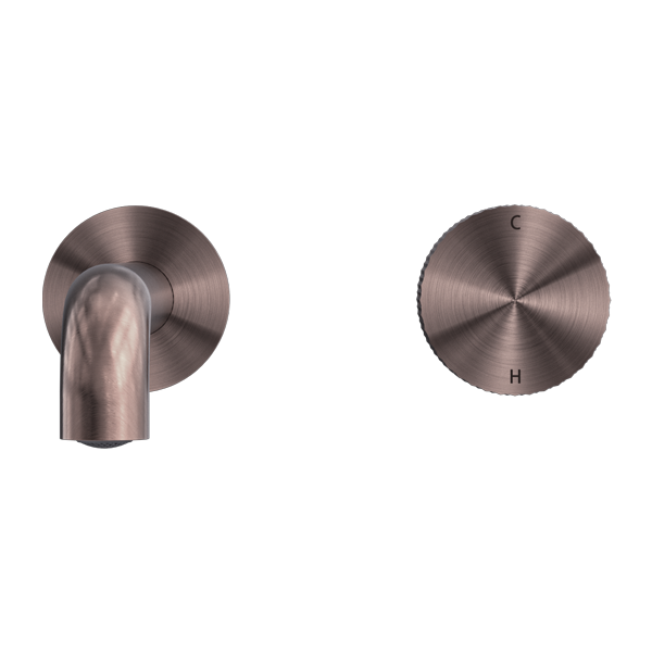 Nero Opal Progressive Wall Basin Mixer Set Brushed Bronze