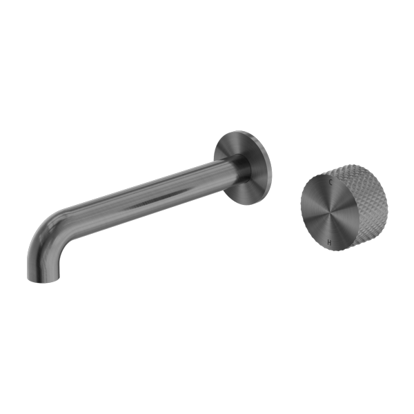 Nero Opal Progressive Wall Basin Mixer set Graphite