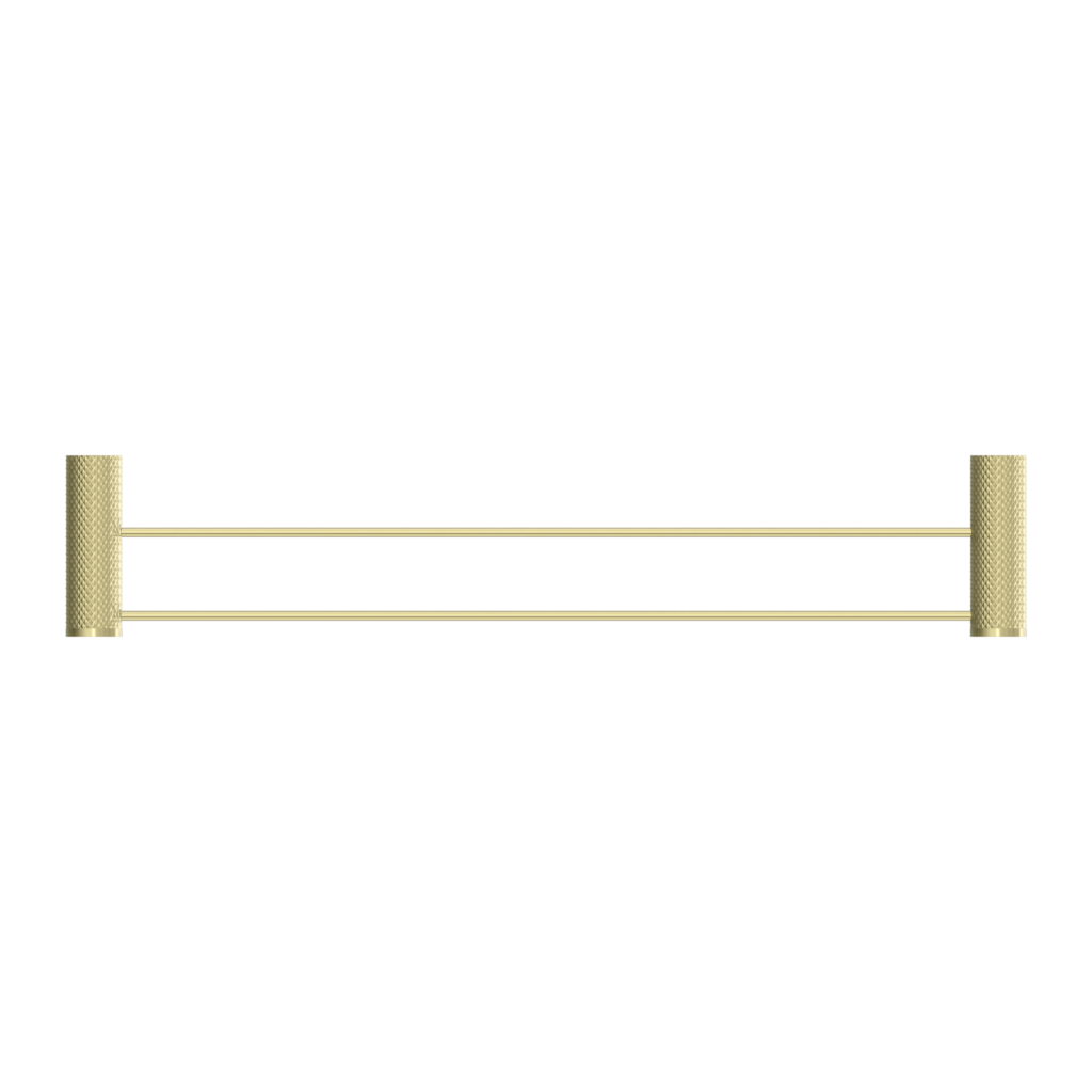 Nero Opal Double Towel Rail 800mm Brushed Gold