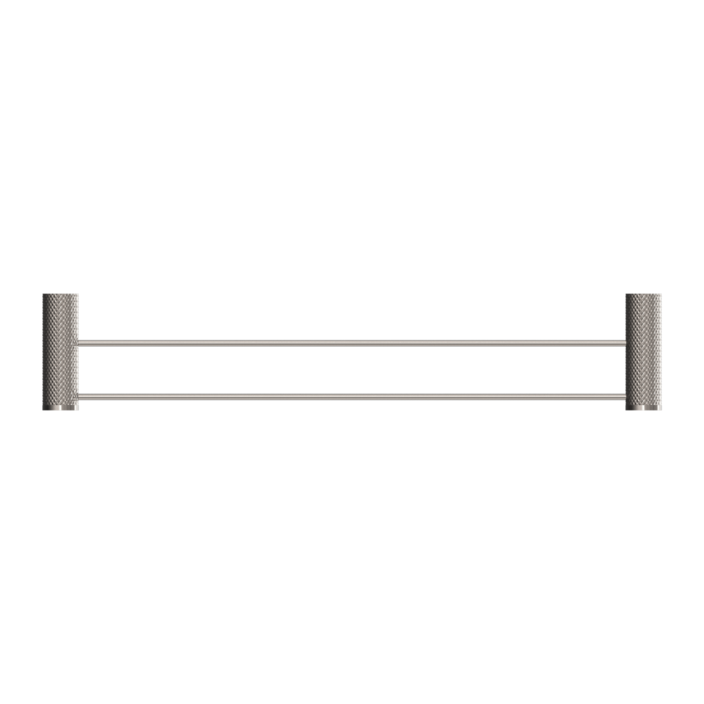 Nero Opal Double Towel Rail 800mm Brushed Nickel