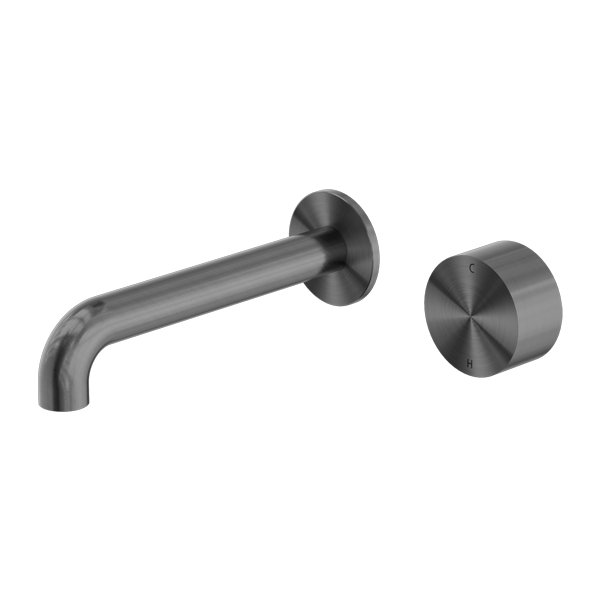 Nero Kara Progressive Wall Basin Mixer Set Gun Metal