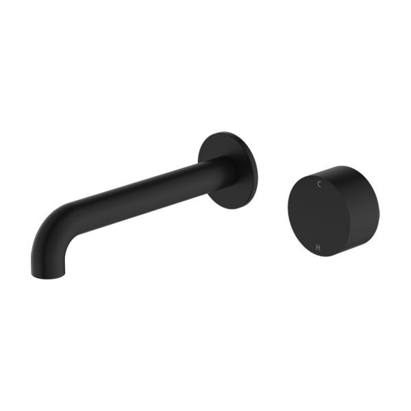 Nero Kara Progressive Wall Basin Mixer Set Matte Black