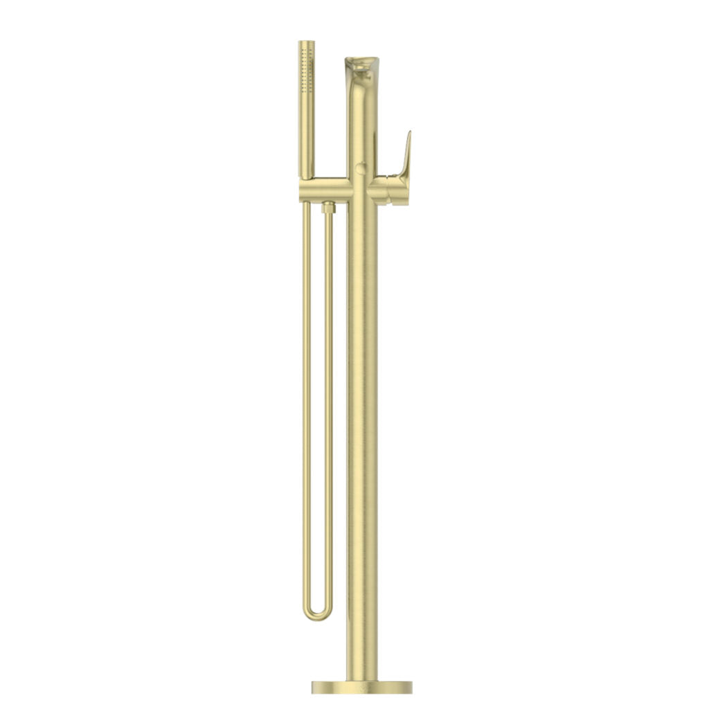 Nero Freestanding Bath Filler With Hand Shower Brushed Gold