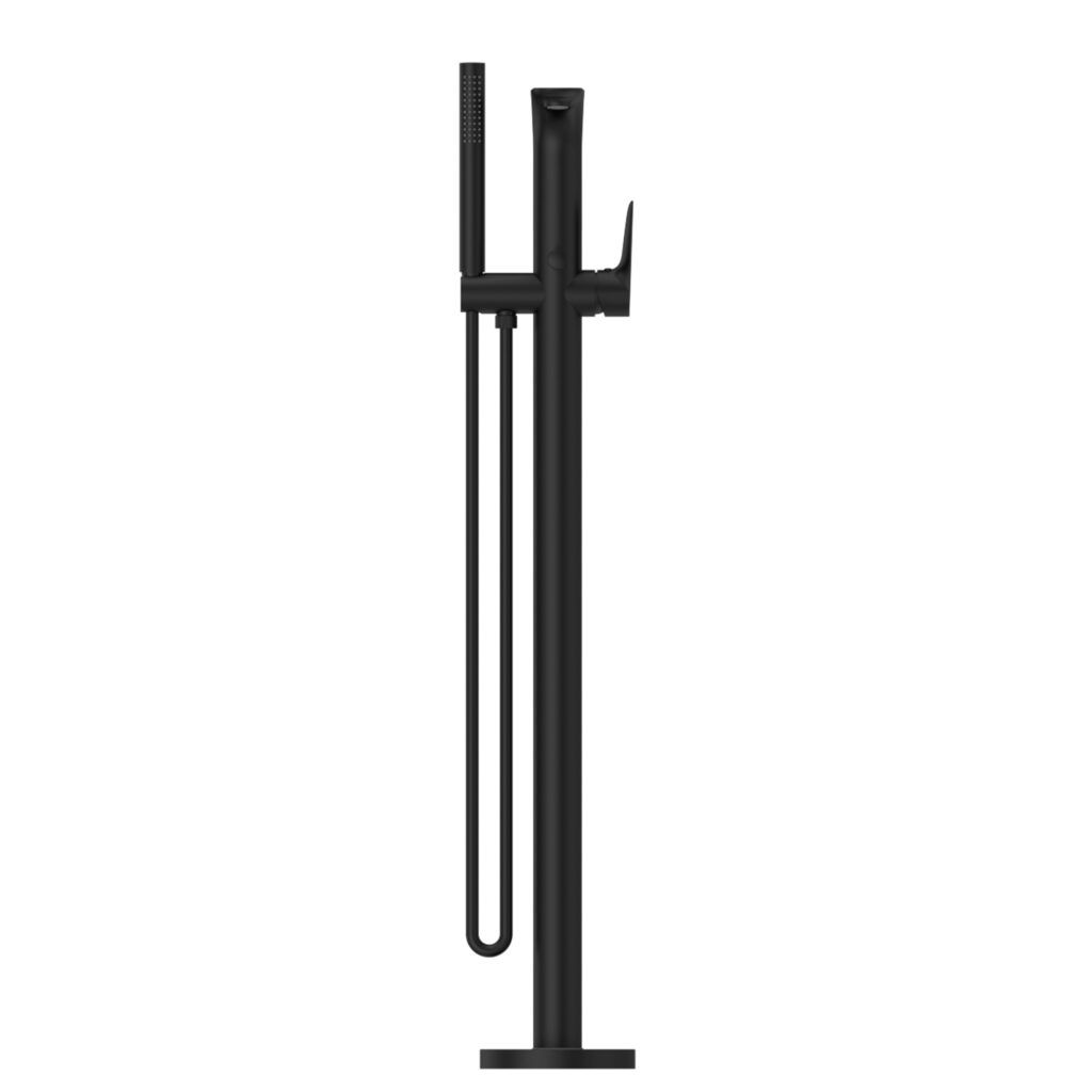 Nero Bianca Freestanding Bath Filler With Hand Shower Matte Black