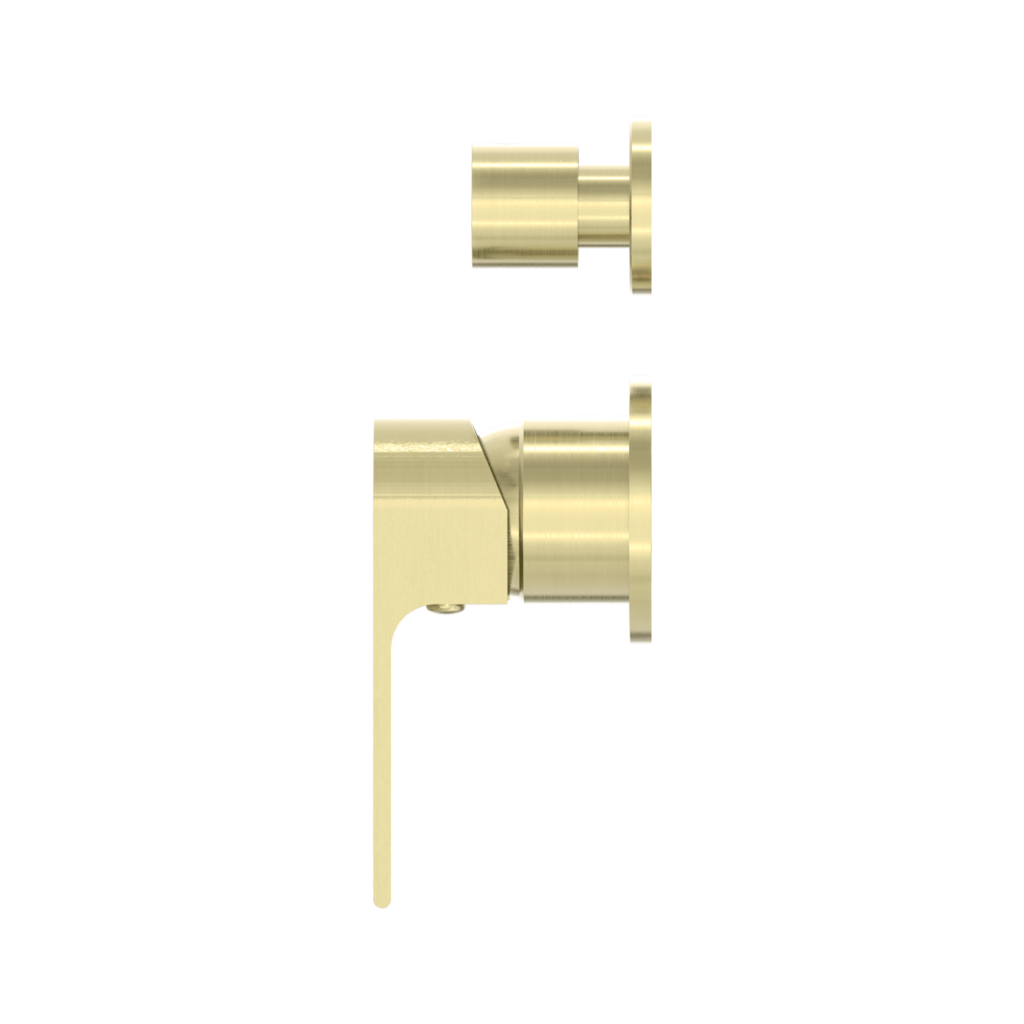 Nero Bianca Shower Mixer With Detached Diverter Button Brushed Gold