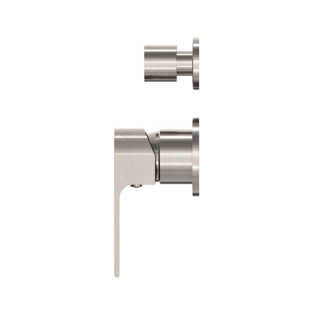 Nero Bianca Shower Mixer With Detached Diverter Button Brushed Nickel