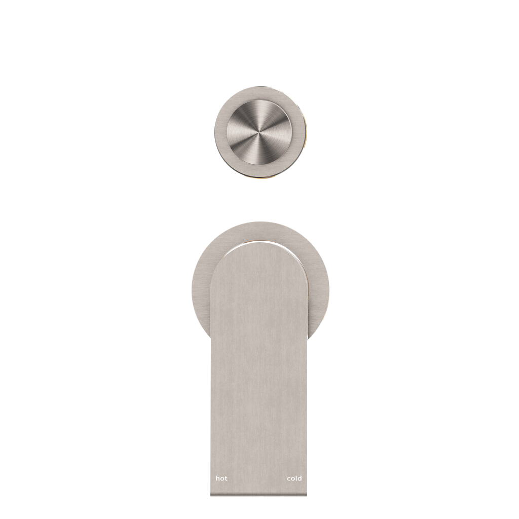 Nero Bianca Shower Mixer With Detached Diverter Button Brushed Nickel