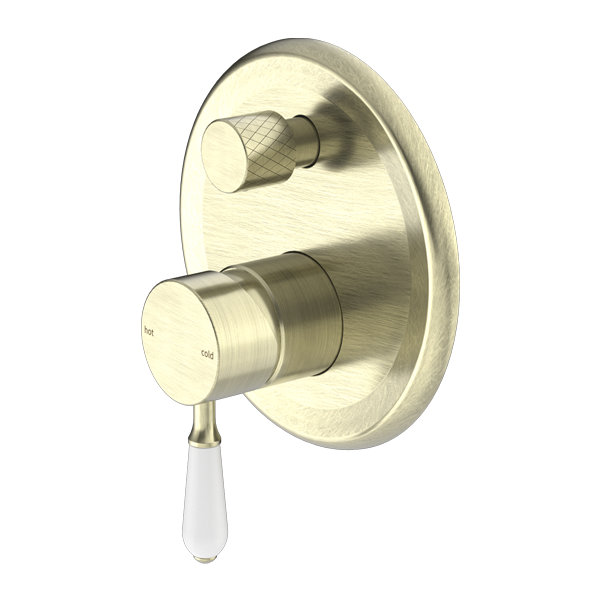 Nero York Shower Mixer With Diverter Aged Brass
