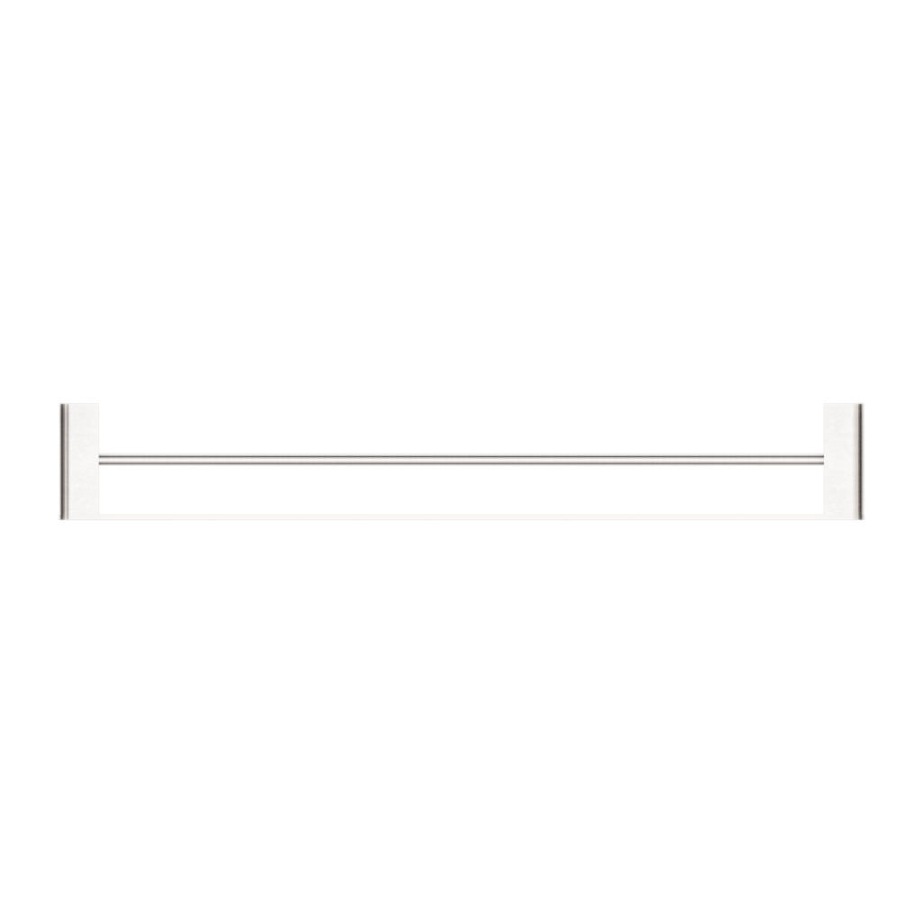Nero Bianca Double Towel Rail 800mm Brushed Nickel