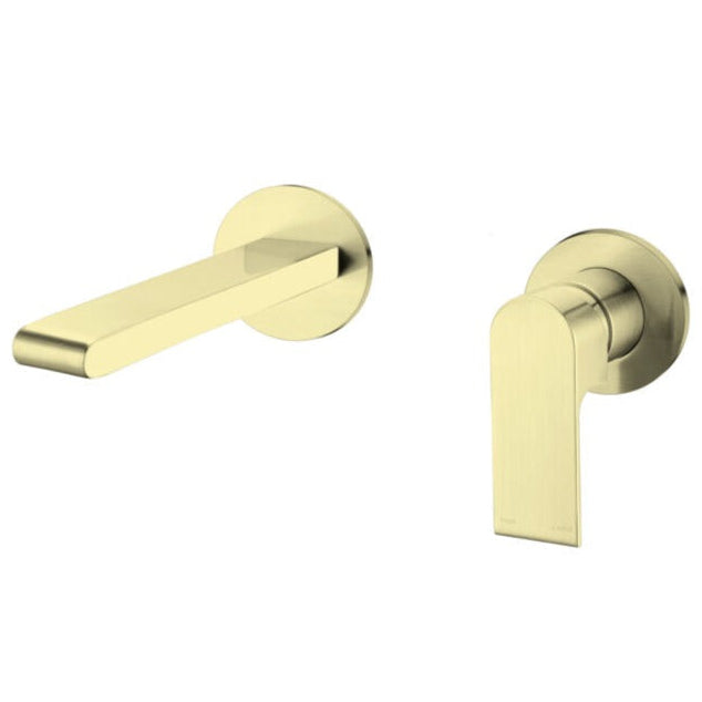Bianca brushed gold wall basin tap set