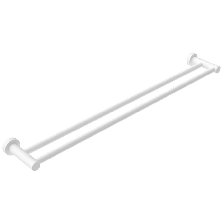 Matte white double towel rail