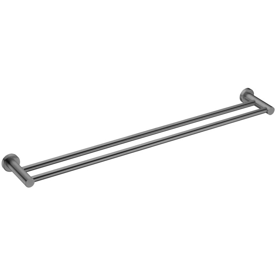 gunmetal 800mm double towel rail