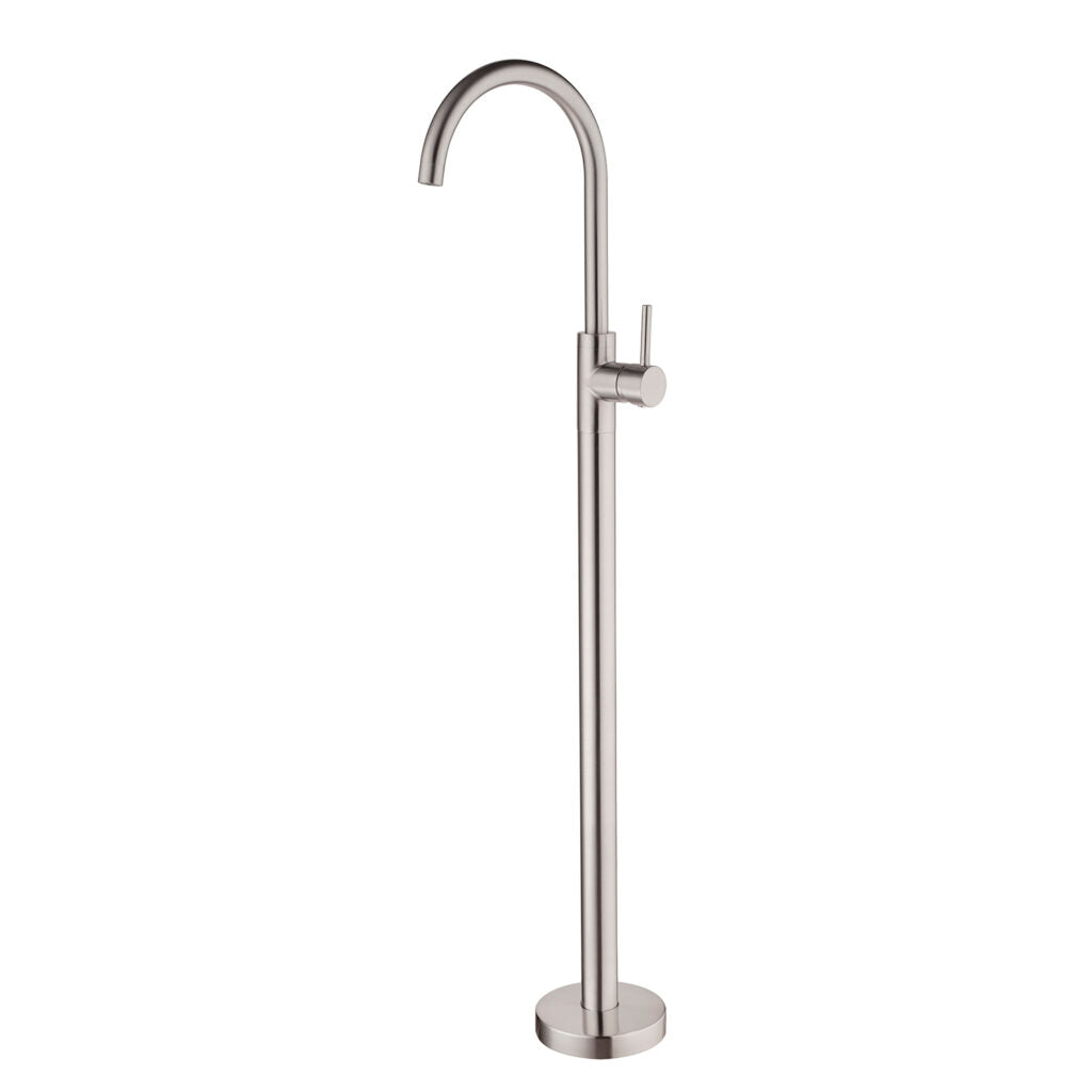 Nero Mecca Freestanding Bath Filler Brushed Nickel