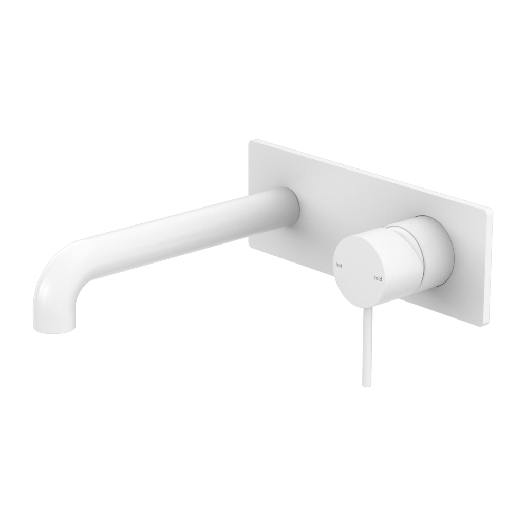 wall basin tap set with backplate chrome and pin lever mixer handle