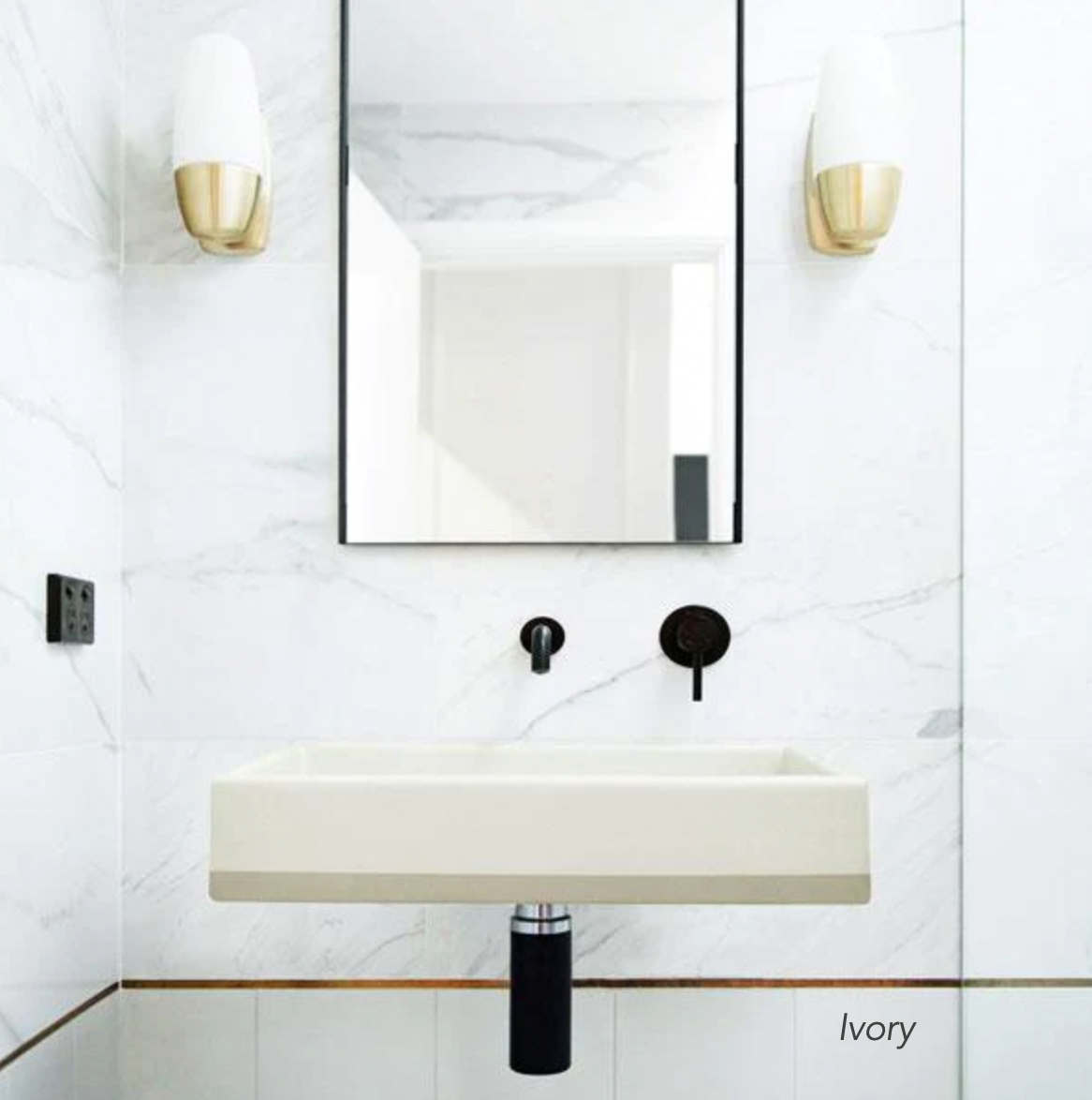 excellent quality wall hung concrete coloured basin
