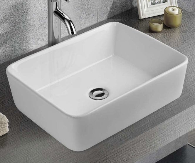 squre bench mount ceramic bathroom basin