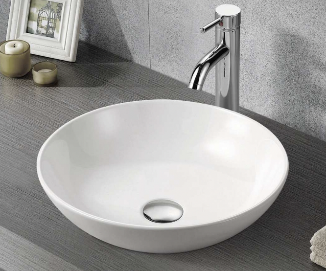 round bench mount gloss white bathroom vanity basin