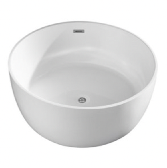 1350mm Acrylic Freestanding Bath with Overflow Gloss White