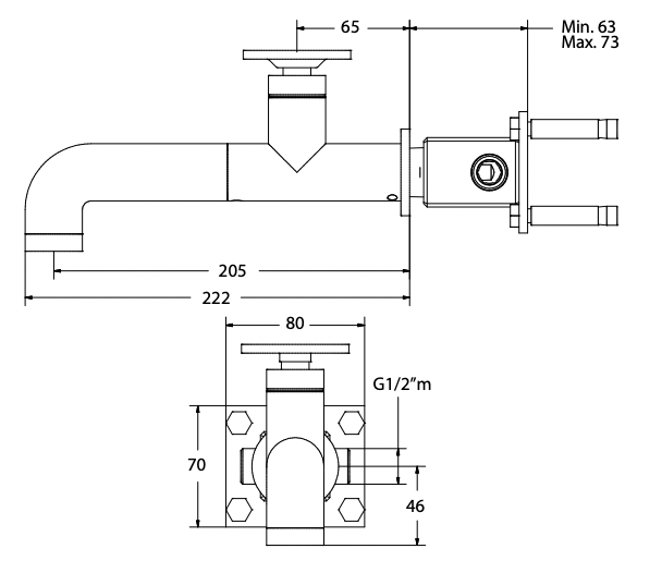 Bold Handwheel Wall Spout (7159825334423)