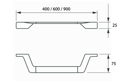 Twist single towel rail 400/600/900 (Each) (7174176931991)
