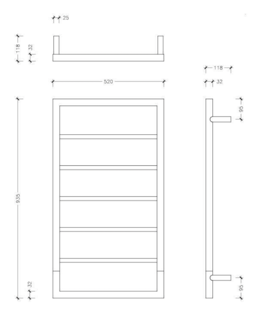 Thermogroup 7 Bar Thermorail round Liquid Filled Polished Stainless Boxed Heated Towel Rail 930x520mm