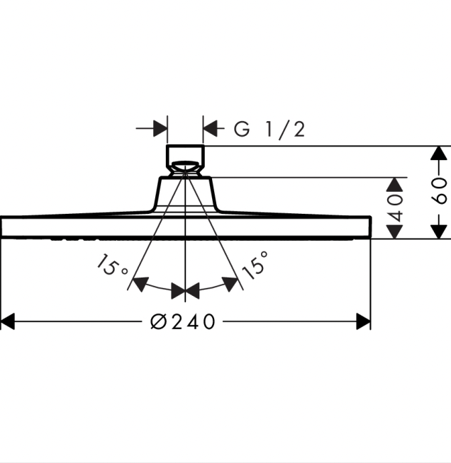 Hansgrohe Cromette S 240 1 Jet Ecosmart Overhead Shower Chrome