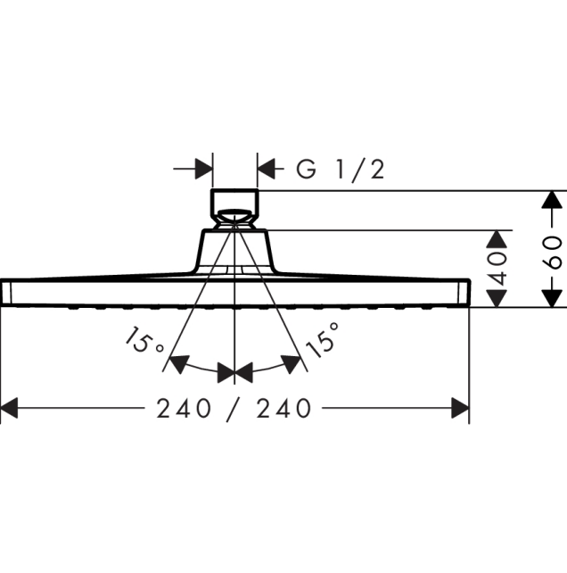 Hansgrohe Crometta E 240 1 Jet Ecosmart Overhead Shower Chrome