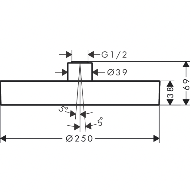 Hansgrohe Rainfinity 250 1 Jet Overhead Shower Matte White