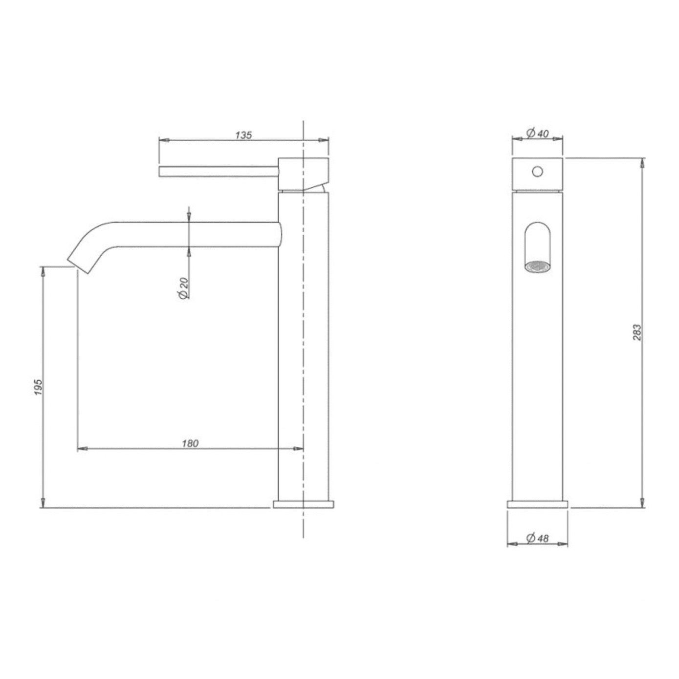 Linsol Gigi Extended Basin Mixer Chrome